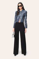 Crepe Overlay Slit Pant | Elie Tahari BLACK