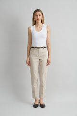 Cotton Slim Slit Pant | Elie Tahari DRIFTWOOD