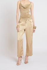 Washed Satin Fluid Pant | Elie Tahari SANDCASTLE