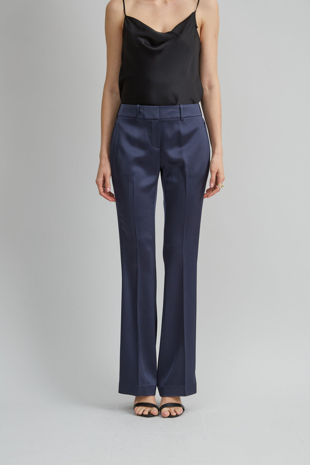 Satin Fit & Flare Pant | Elie Tahari INDIGO