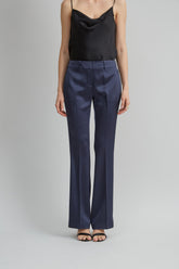 Satin Fit & Flare Pant | Elie Tahari INDIGO