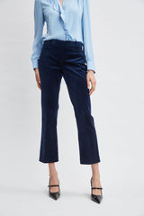 Cotton Velvet Flare Pant | Elie Tahari MIDNIGHT