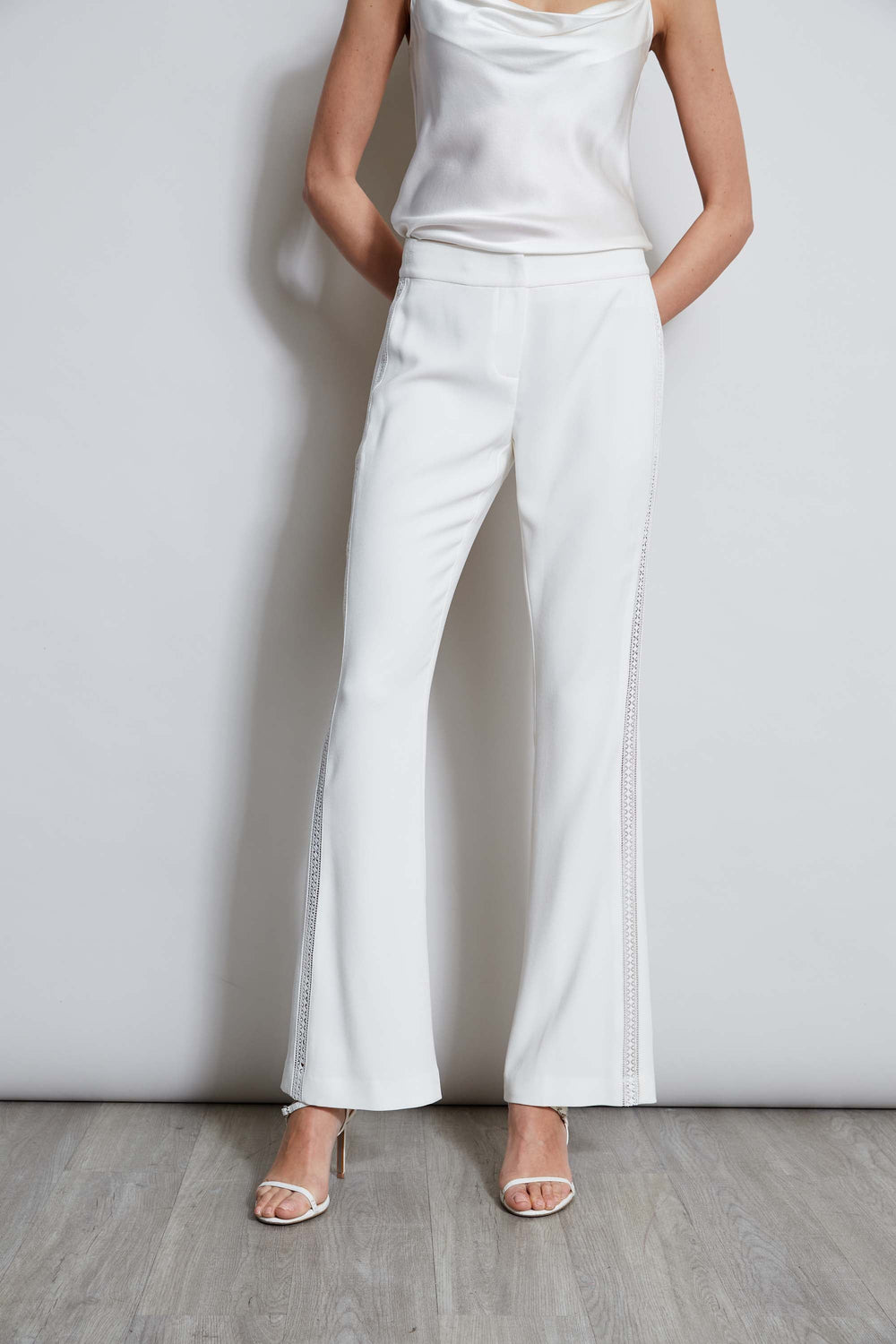 Lace Trim Fit & Flare Pant | Elie Tahari FOAM