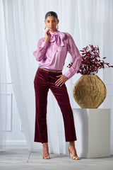 Cotton Velvet Flare | Elie Tahari SANGRIA