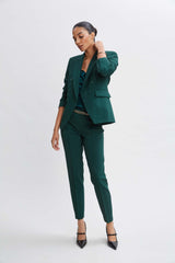 Pintuck Slim Pant | Elie Tahari FOREST GREEN