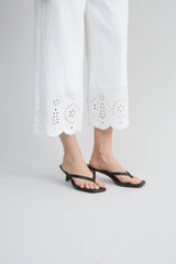 Linen Scallop Hem Pant | Elie Tahari WHITE