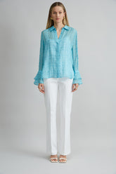 Stretch Cotton Fit & Flare Pant | Elie Tahari WHITE