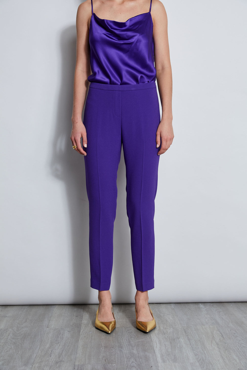 Slim Fit Crepe Pant | Elie Tahari GRAPE