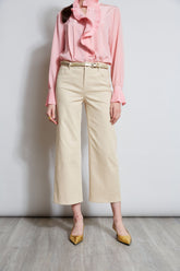 Stretch Denim Wide Leg Pant | Elie Tahari DRIFTWOOD