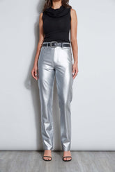 Metallic Stretch Twill Jeans | Elie Tahari ANTIQUE SILVER