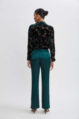Satin Fit & Flare Sash Pant | Elie Tahari JADITE