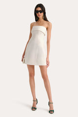 Lauren Linen Fold over Mini Dress | Elie Tahari FRESH PEARL