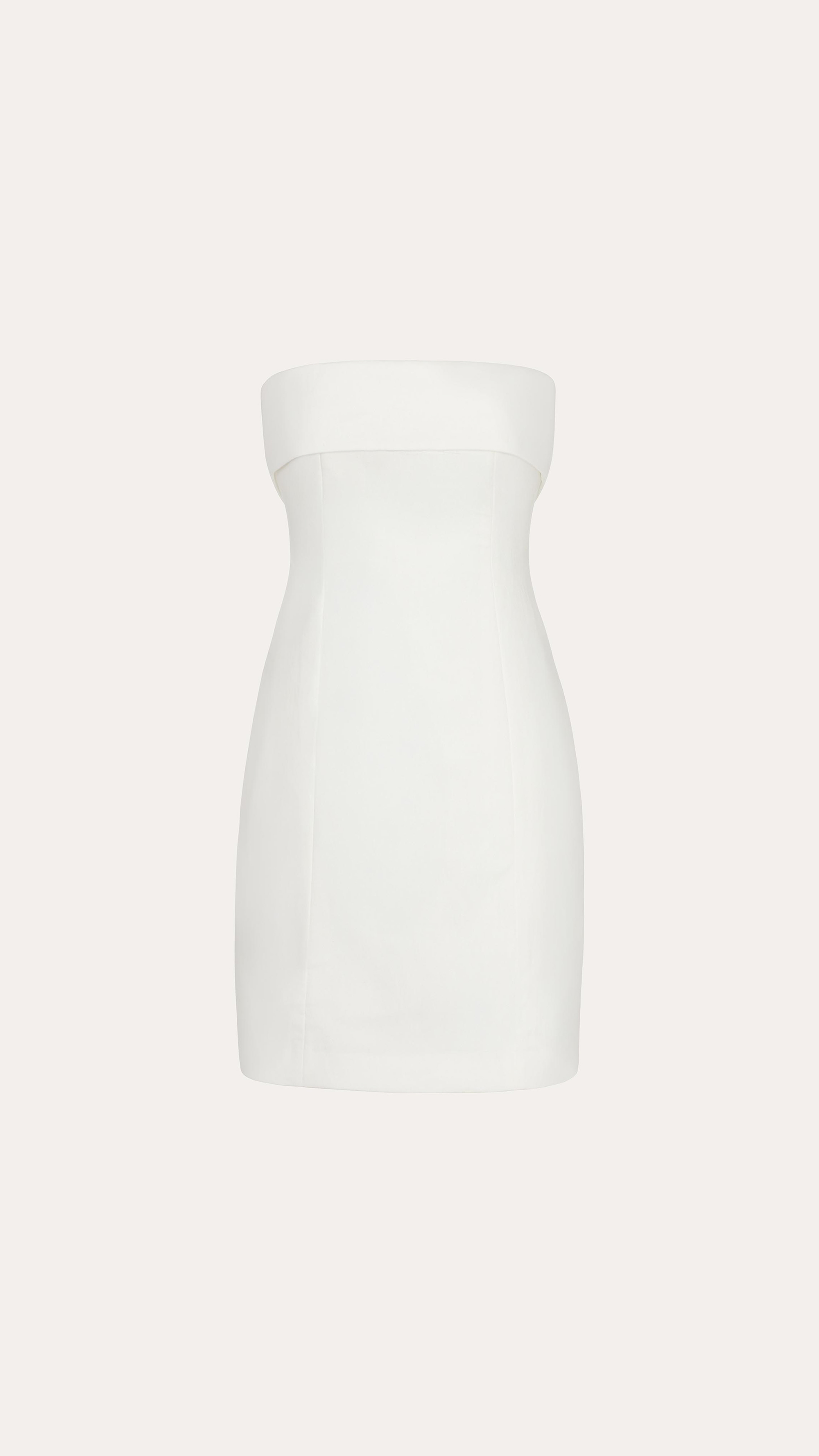 Lauren Linen Fold over Mini Dress | Elie Tahari FRESH PEARL