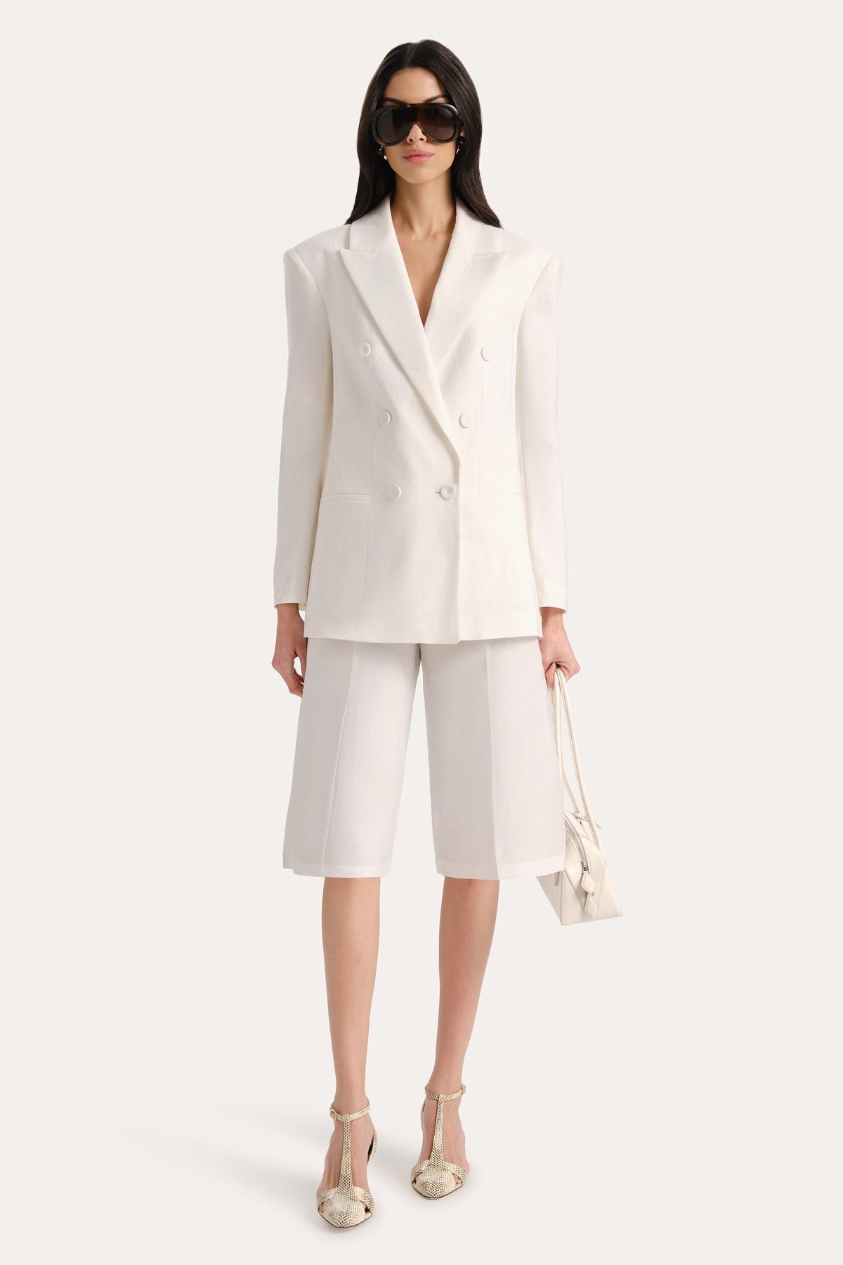 Stella Oversized Linen Blazer | Elie Tahari FRESH PEARL