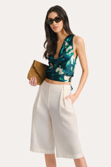 Tina Linen Bermuda Shorts | Elie Tahari FRESH PEARL