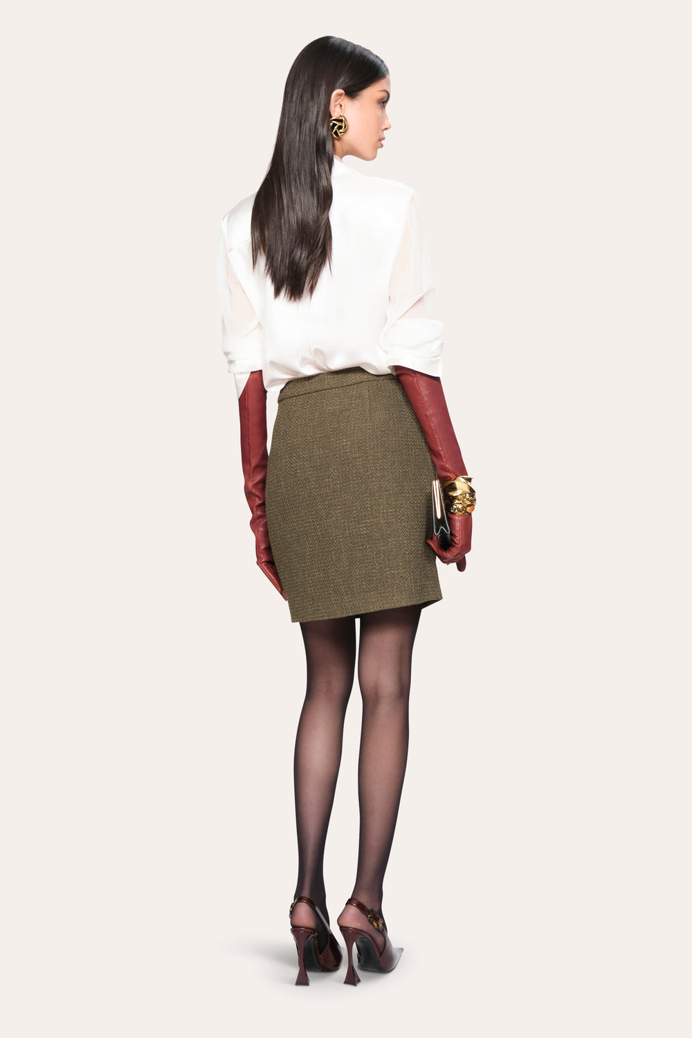 Ella Tweed Skirt | Elie Tahari OLIVE