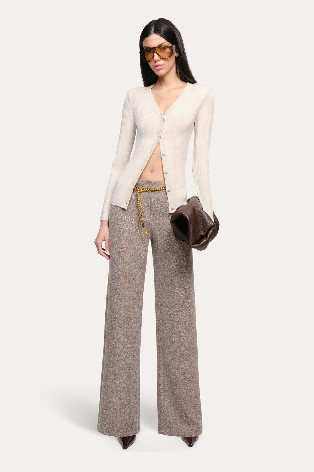 Cara Silk Wool Cardigan | Elie Tahari ECRU