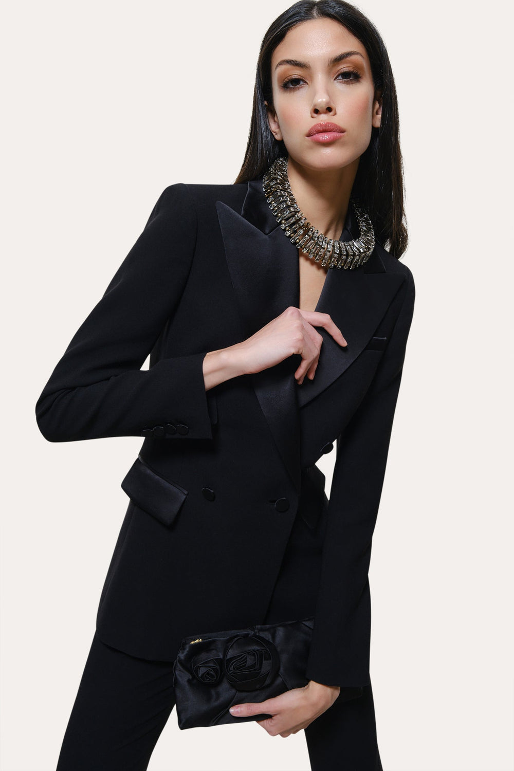Roxy Japanese Crepe Tuxedo Jacket | Elie Tahari BLACK