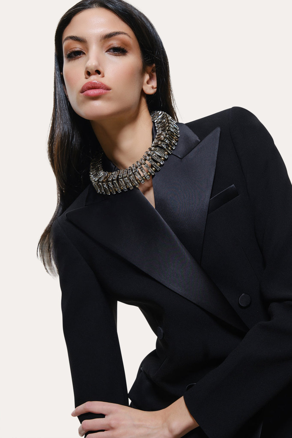 Roxy Japanese Crepe Tuxedo Jacket | Elie Tahari BLACK