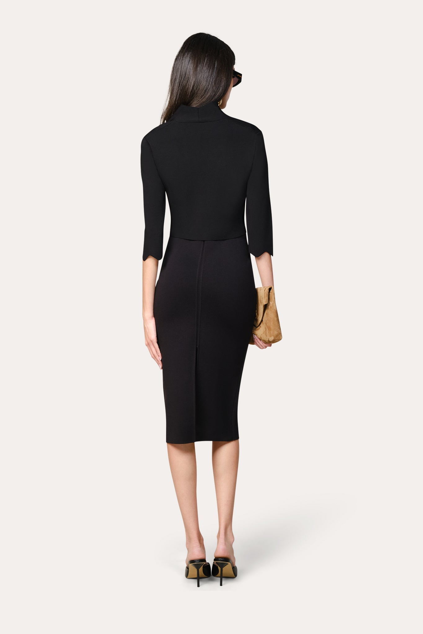 Scallop Cardigan | Elie Tahari BLACK