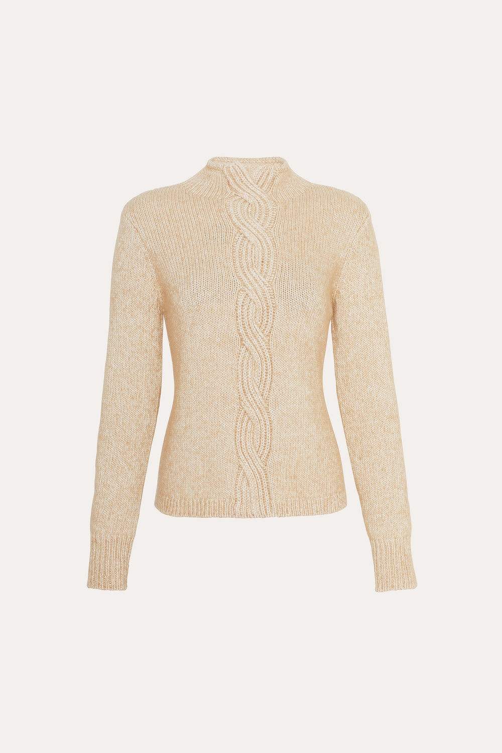 Cable Cotton Wool Sweater | Elie Tahari TOFFEE MELANGE