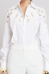 Openwork Cotton Shirt | Elie Tahari WHITE