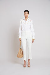 Openwork Cotton Shirt | Elie Tahari WHITE