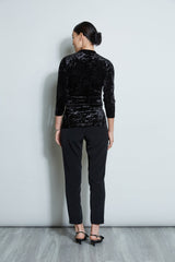 Crushed Velvet Ruched Knit | Elie Tahari BLACK