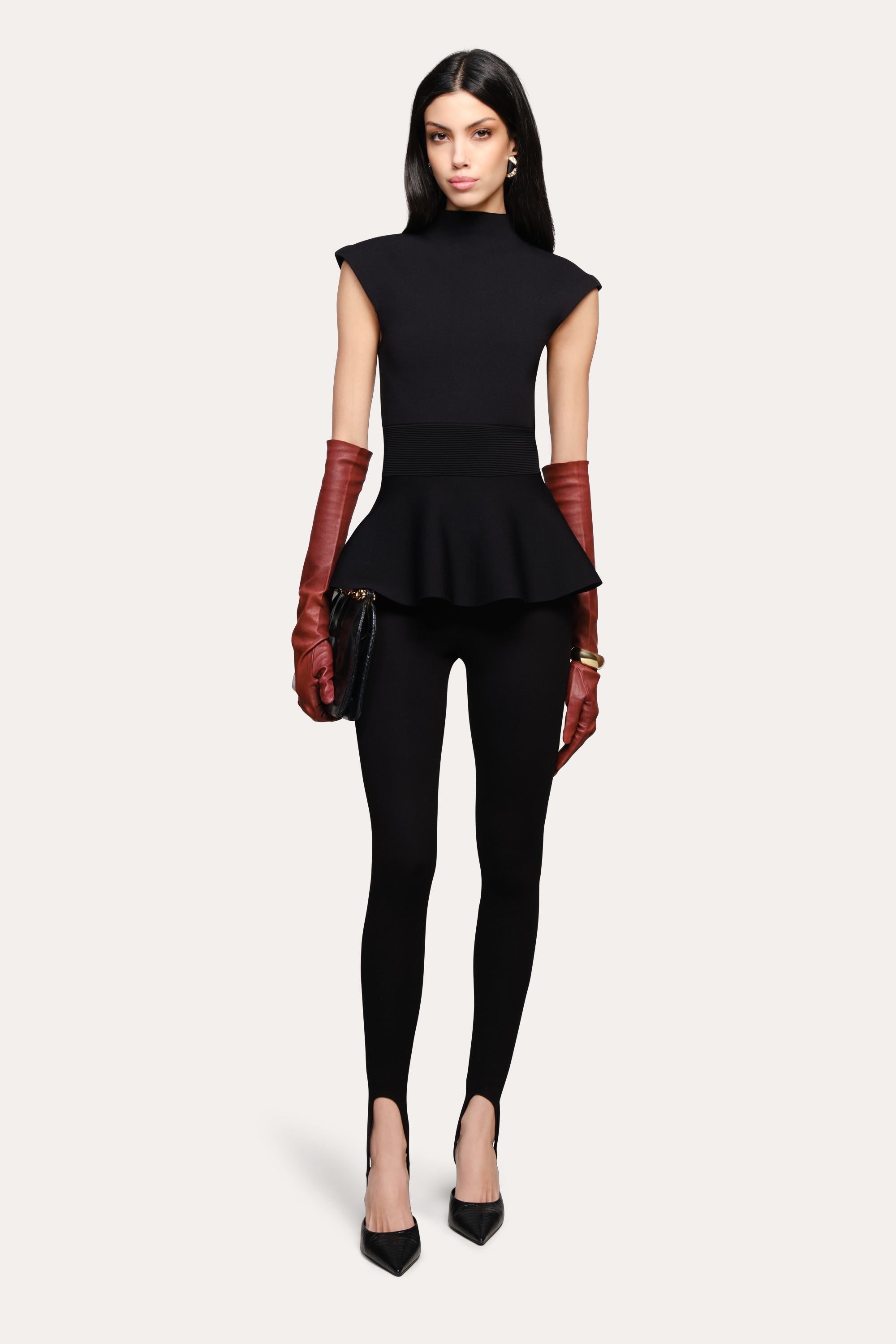 Siena Milano Sculpt Peplum Top | Elie Tahari BLACK