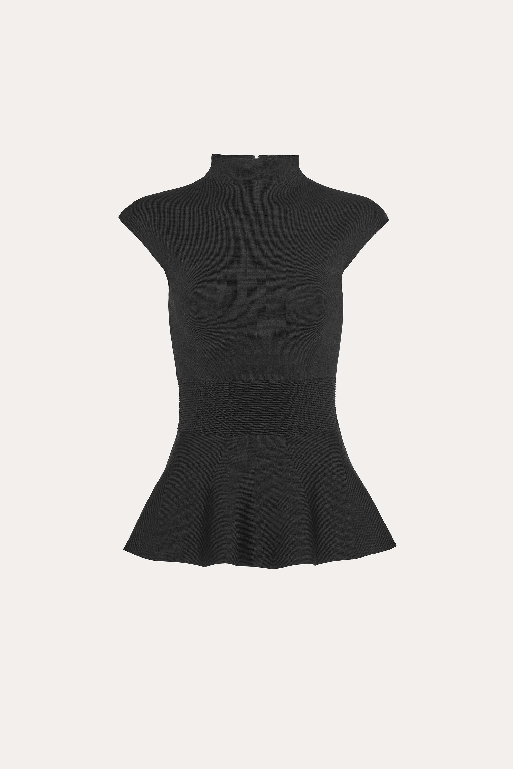 Siena Milano Sculpt Peplum Top | Elie Tahari BLACK