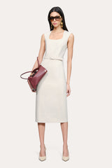 Margaret Belted Midi Dress | Elie Tahari CAMELLIA VEIL