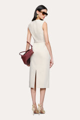Margaret Belted Midi Dress | Elie Tahari CAMELLIA VEIL