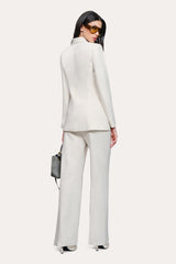 Solenne Double Breasted Linen Blazer | Elie Tahari PUTTY MELANGE