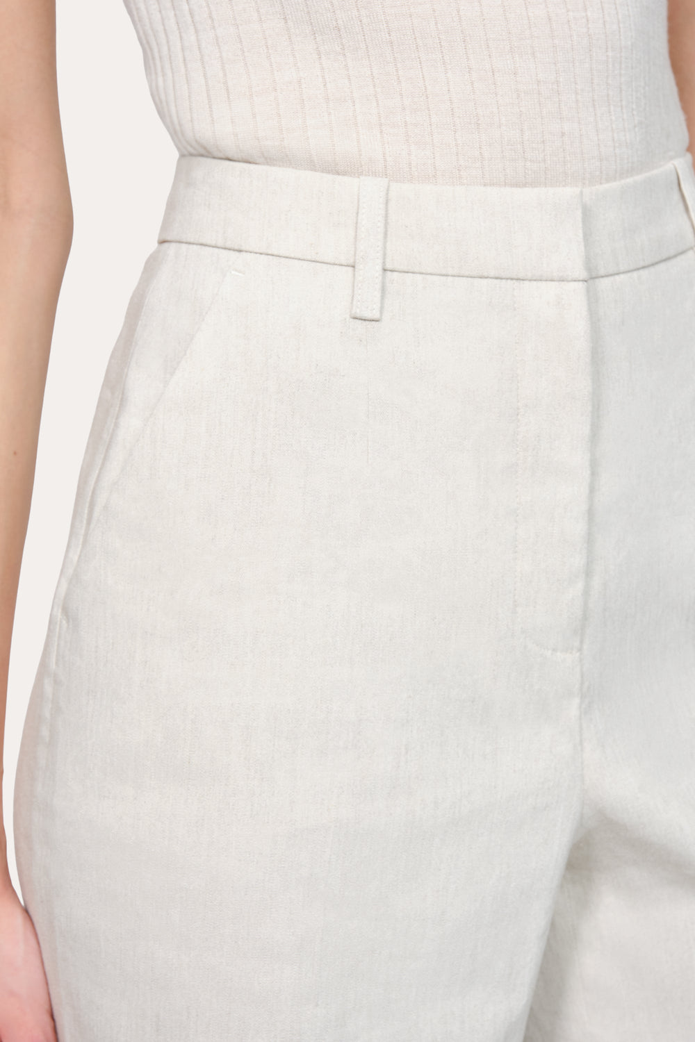 Solenne Linen Pant | Elie Tahari PUTTY MELANGE
