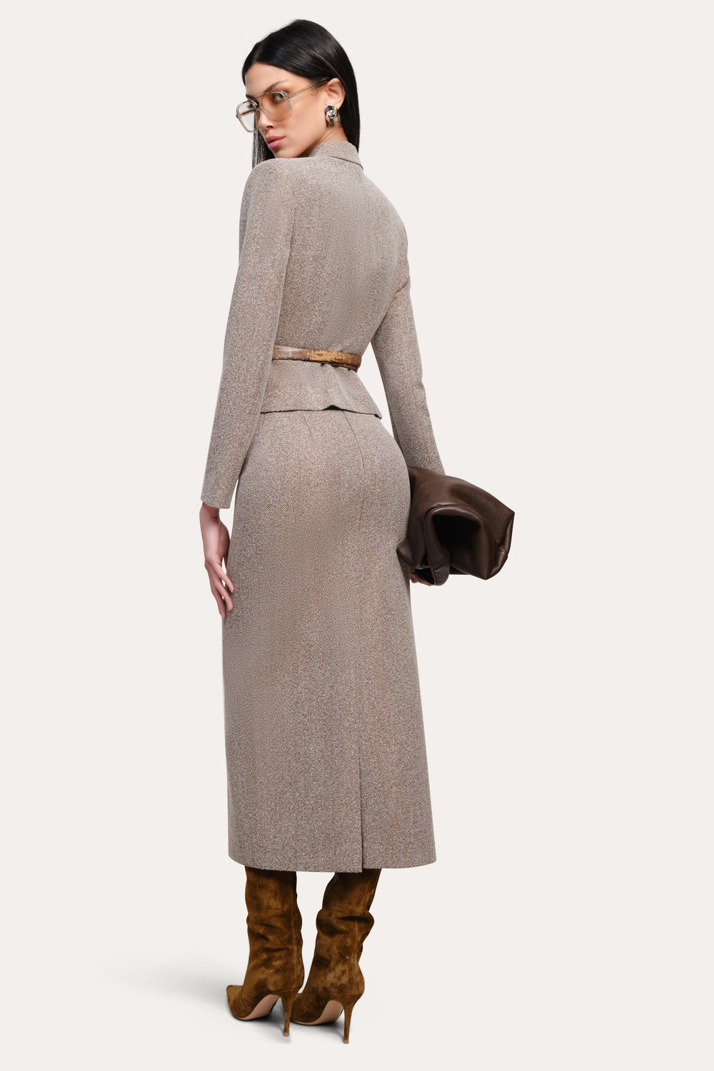 Pamela Bouclé Tailored Blazer | Elie Tahari BROWN MELANGE