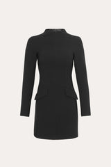 Harper Japanese Crepe Mock Neck Mini Dress | Elie Tahari BLACK