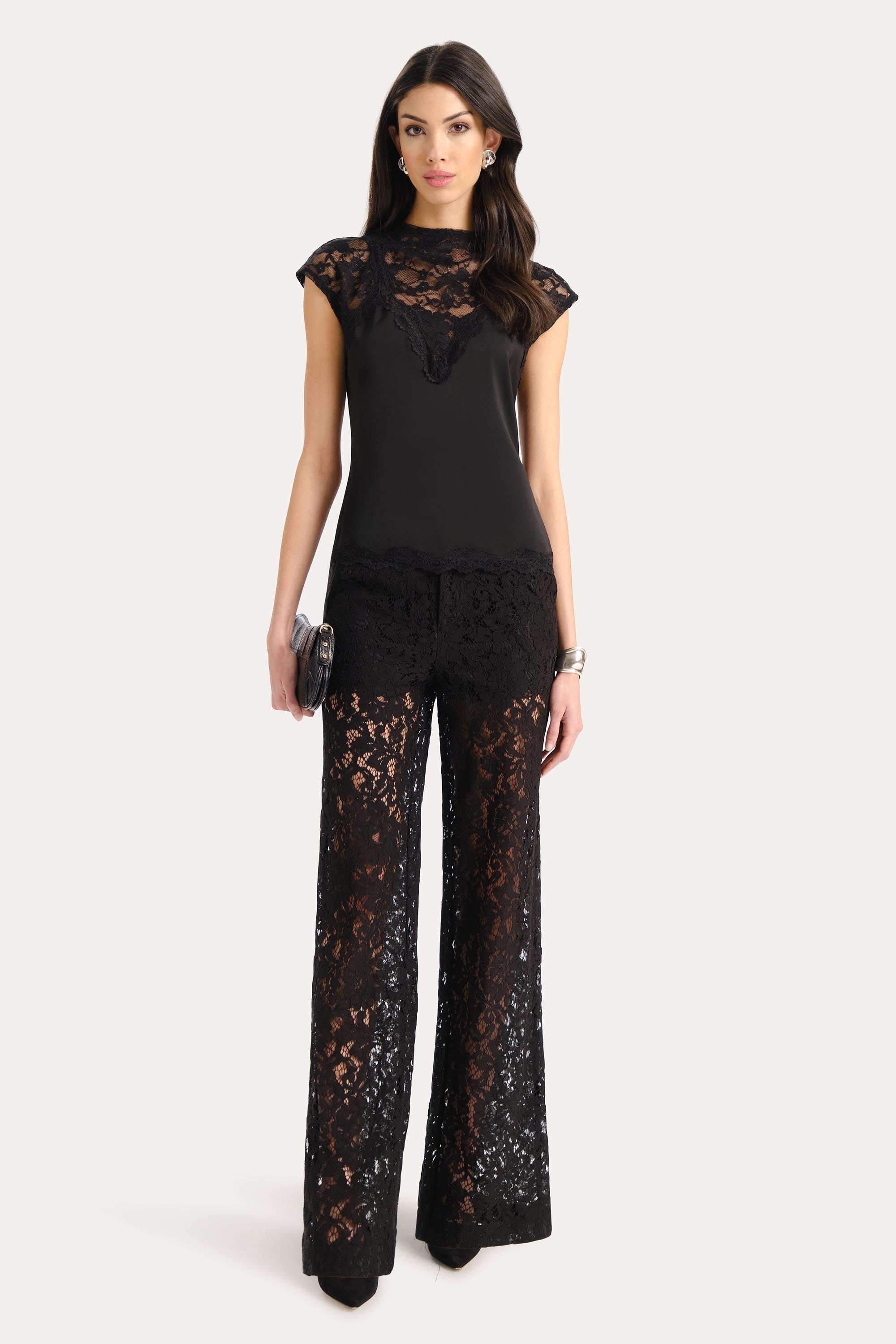 Fleur Lace Pant | Elie Tahari BLACK