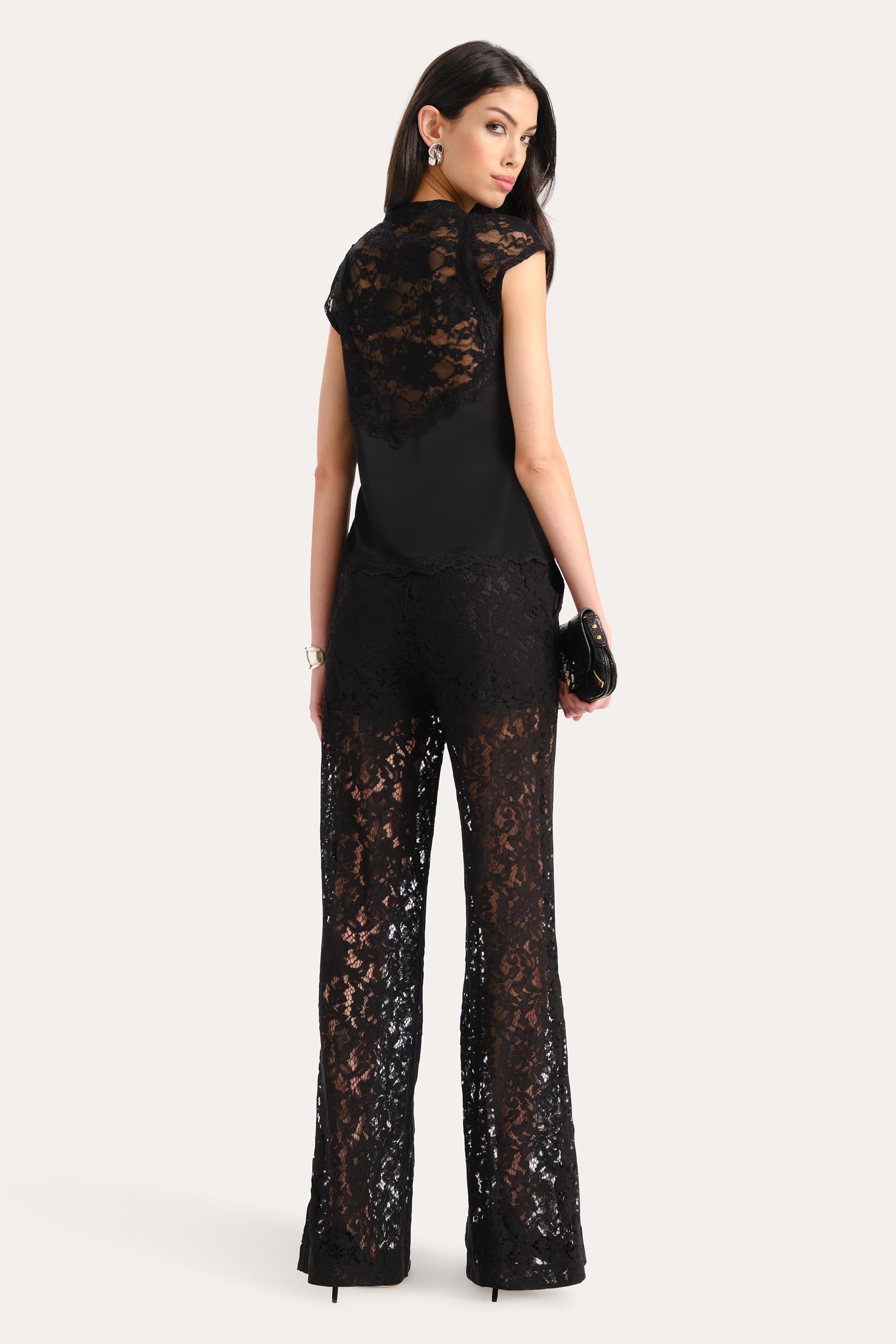 Fleur Lace Pant | Elie Tahari BLACK