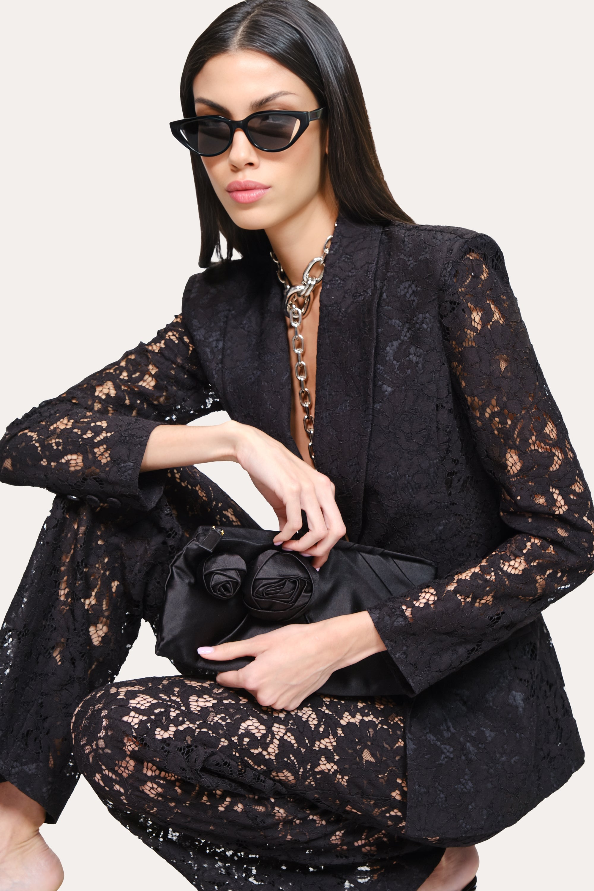 Fleur Lace Pant | Elie Tahari BLACK