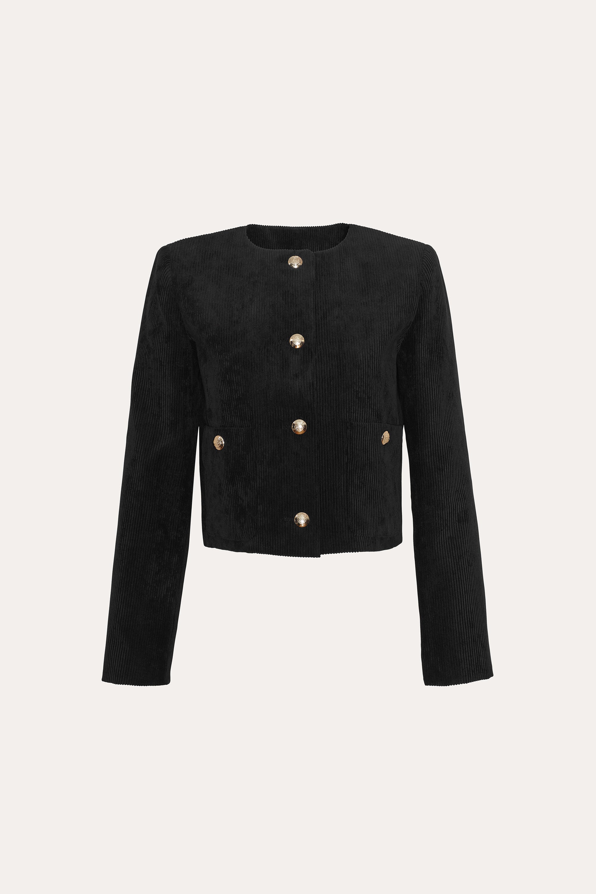 Cropped Corduroy Jacket | Elie Tahari BLACK