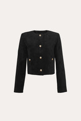 Cropped Corduroy Jacket | Elie Tahari BLACK