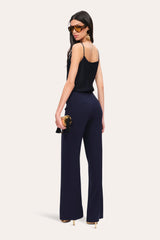 Crepe Overlay Slit Pant | Elie Tahari GALAXY NAVY