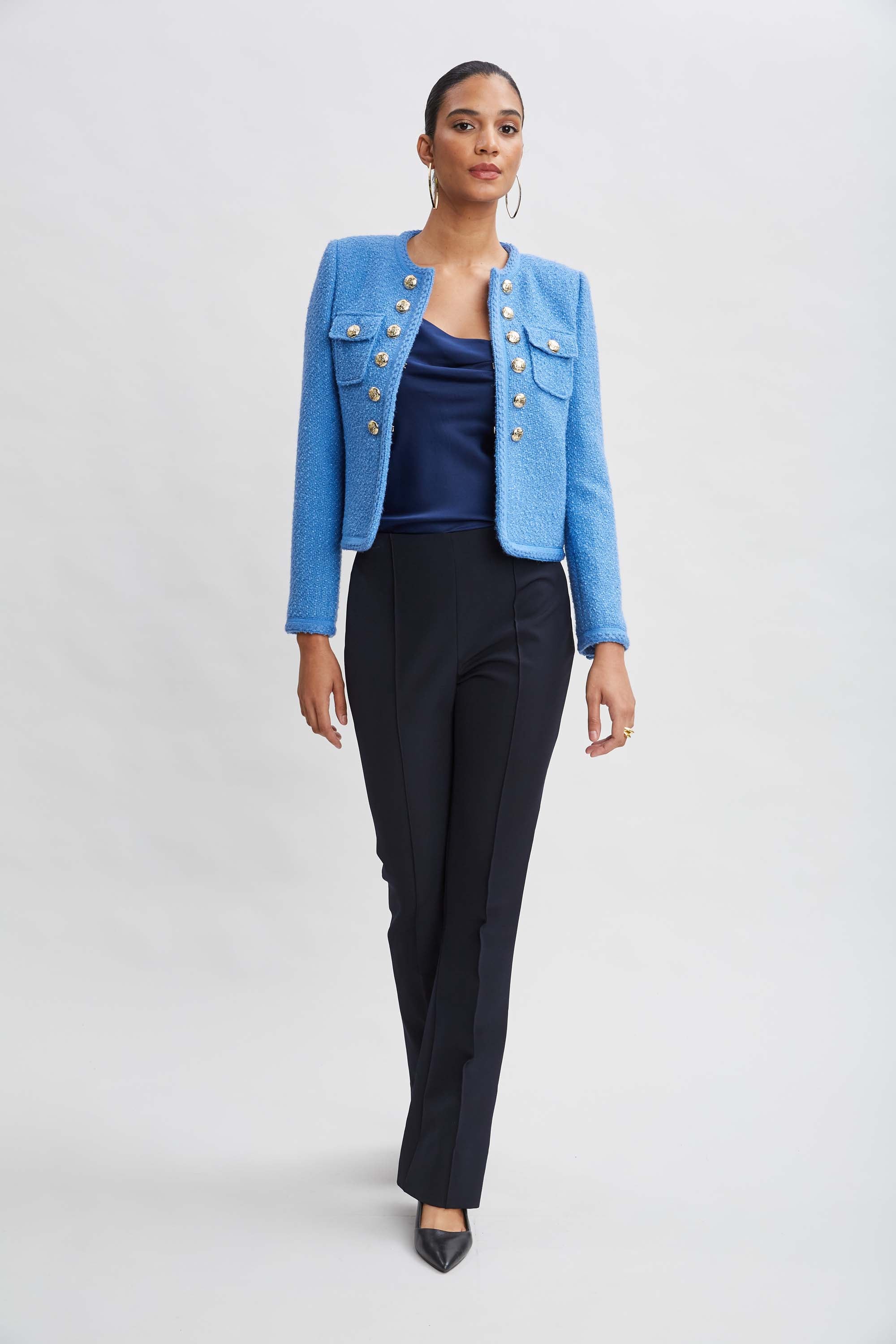 Crepe Seam Slit Flare Pant | Elie Tahari STARGAZER