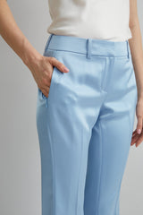 Satin Fit & Flare Pant | Elie Tahari MARBLE BLUE