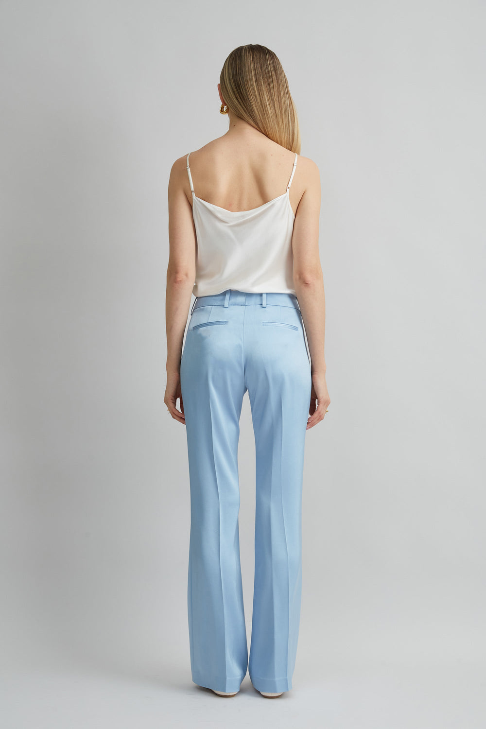 Satin Fit & Flare Pant | Elie Tahari MARBLE BLUE