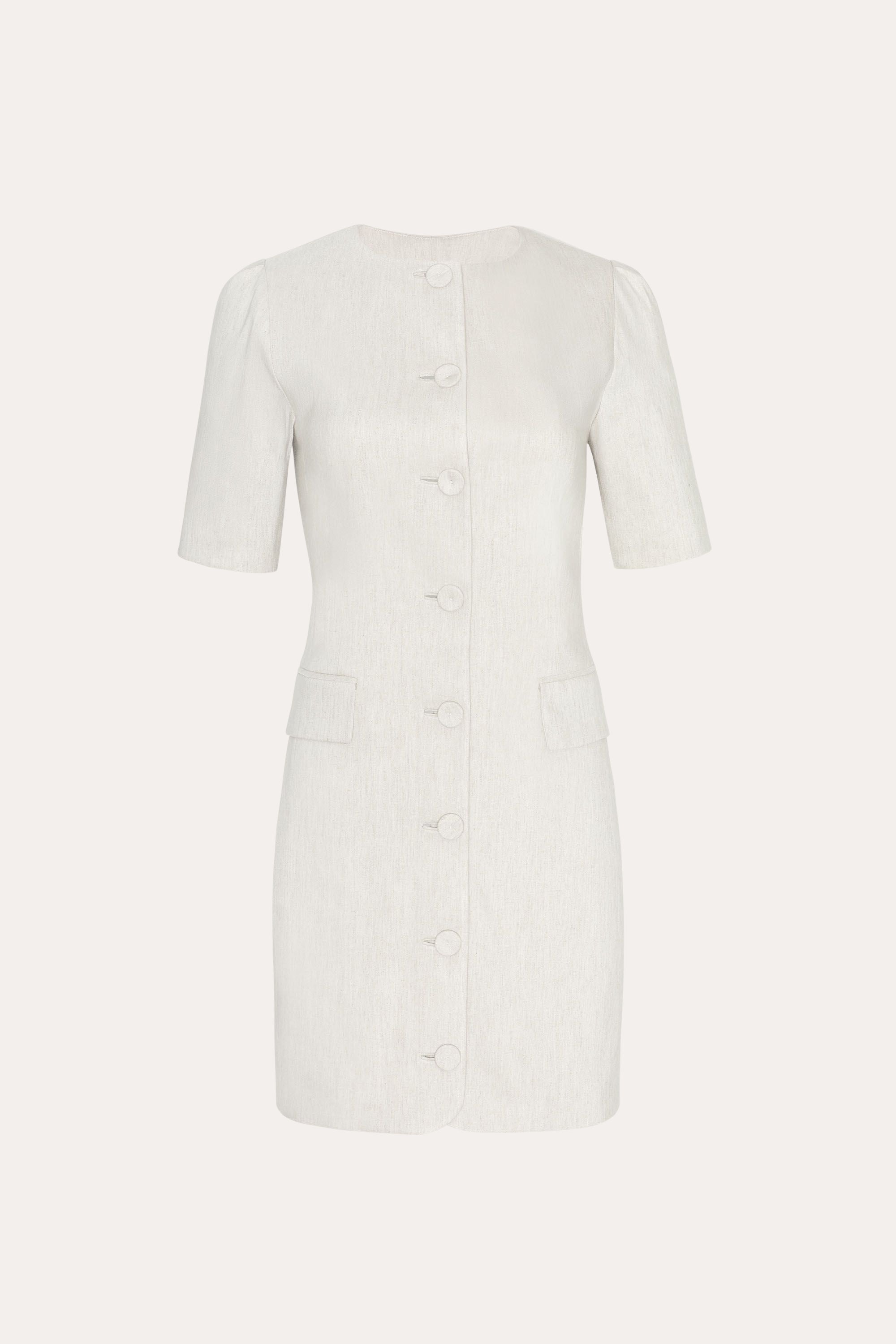 Kaia Linen Mini Dress | Elie Tahari PUTTY MELANGE