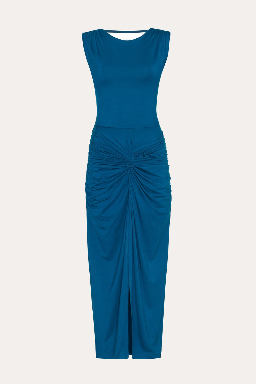Gwen Ruched Midi Dress | Elie Tahari TEAL ECLIPSE