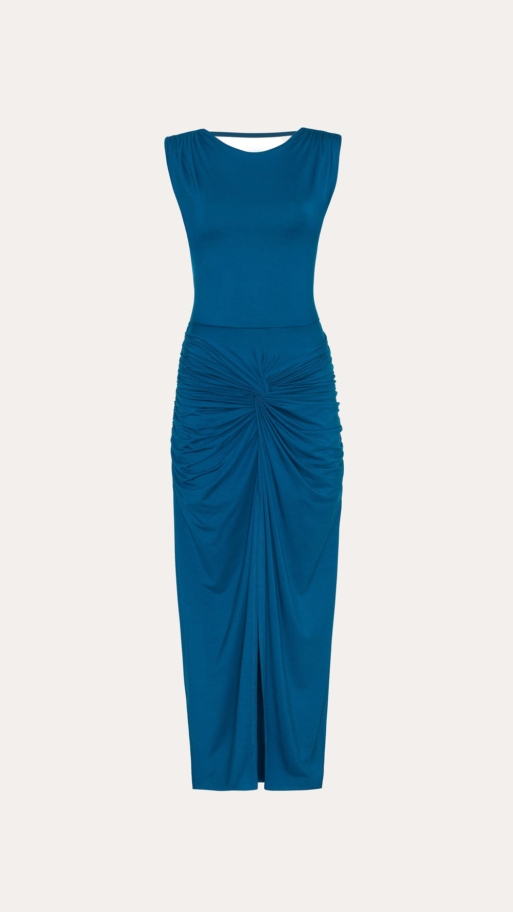 Gwen Ruched Midi Dress | Elie Tahari TEAL ECLIPSE