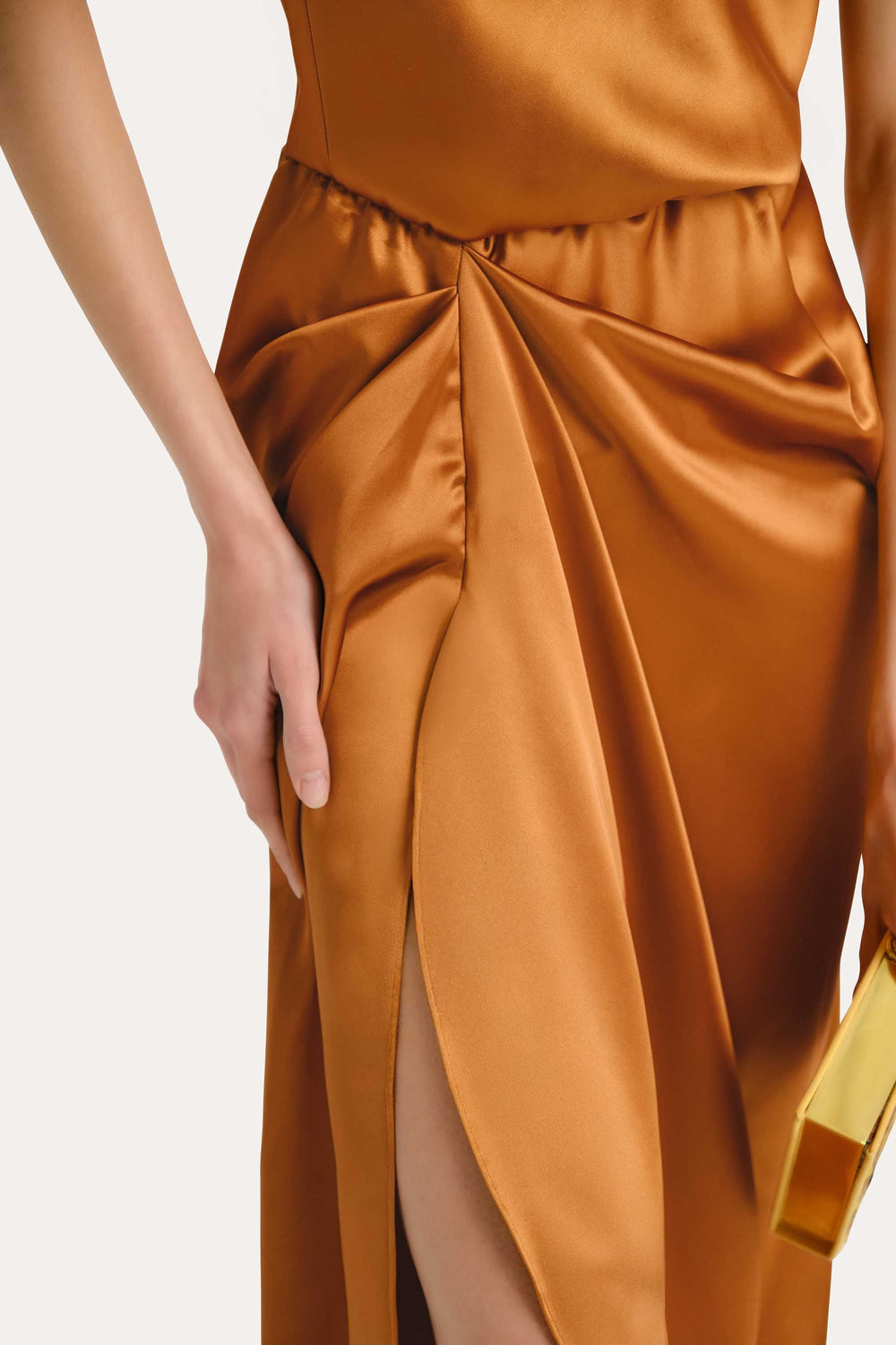 Josephine Draped Halter Dress | Elie Tahari LATTE BRONZE