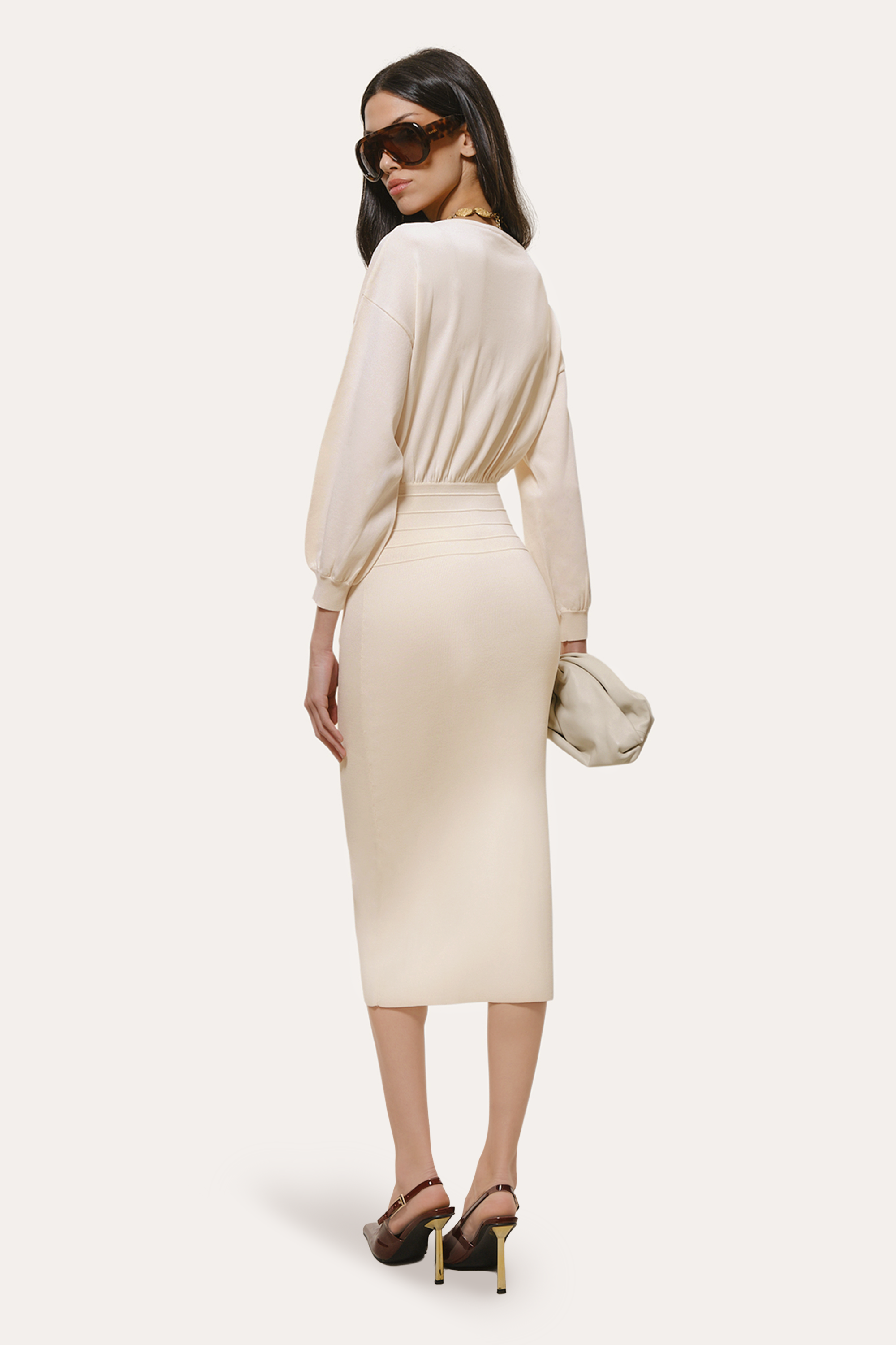 Yara Milano Knit Midi Dress | Elie Tahari IVORY
